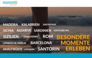 momento Flugreisen 2025 Füße auf dem Sandstrand