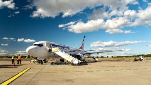 Smartwings Flugzeug auf dem Rollfeld