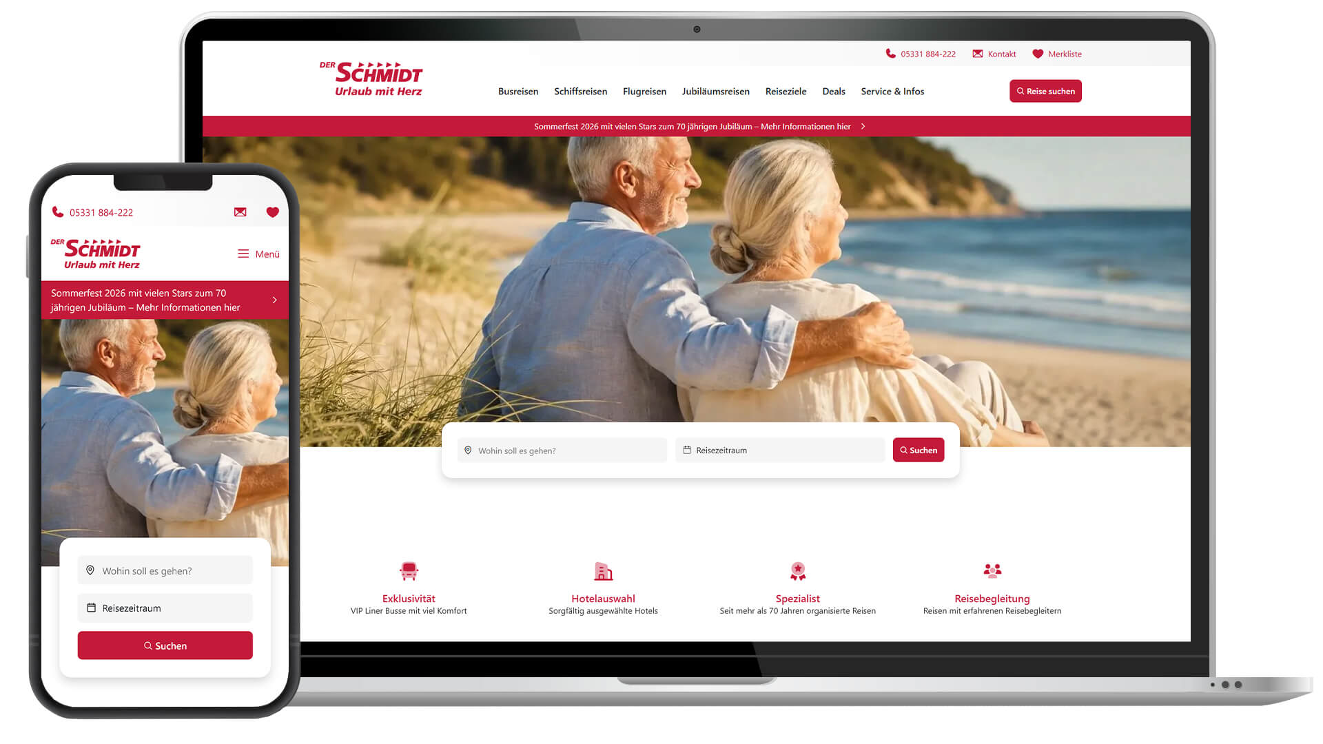 Mockup neue der-schmidt.de Webseite